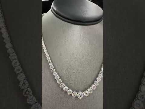 Natural Diamond Rivera Graduating Necklace, in White Gold