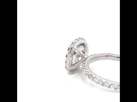 Natural Cushion Cut Fancy Yellow Diamond Halo Ring, in White Gold