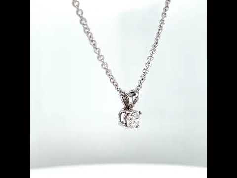 Natural Mined Round Diamond Solitaire Necklace Pendant White Gold
