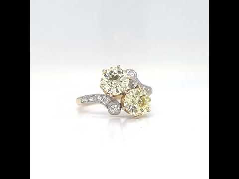 Natural Old European Cut Fancy Yellow Diamond, in Yellow Gold - Pre-owned