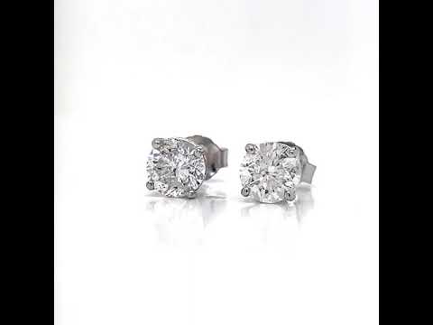 1.66 ct.tw. Natural Round Cut Diamond Stud Earrings, in White Gold