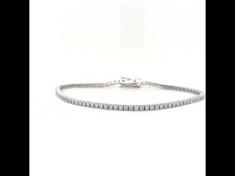 Natural Diamond Single Line Tennis Bracelet, in White Gold