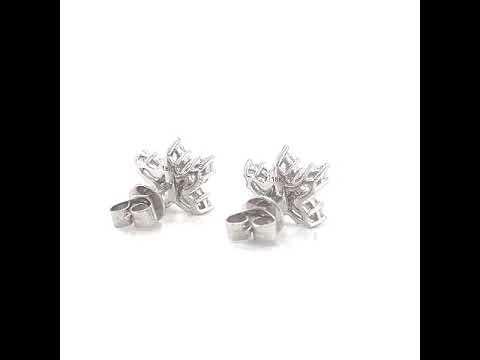Natural Pear Shaped Diamond Cluster Cocktail Earrings, in White Gold