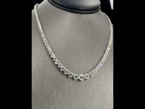 Natural Diamonds Riviera Necklace, in White Gold