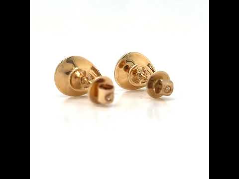 Natural Diamond Leaf-Shaped Cocktail Stud Earrings, in Yellow Gold