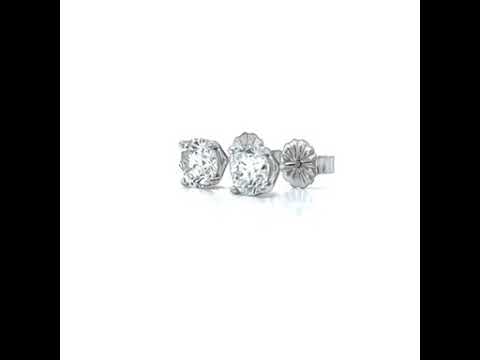1.31 ct.tw. Natural Round Diamond Stud Earring, in White Gold