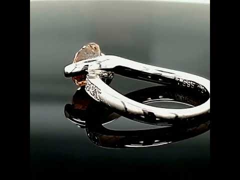 Natural Fancy Brown Yellow Diamond Solitaire Platinum Ring