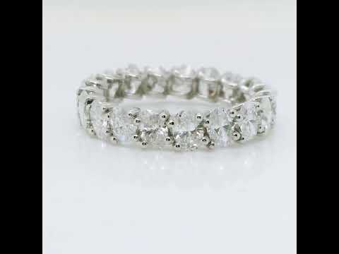 Natural Oval Diamond Eternity Platinum Ring