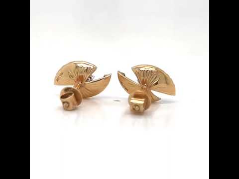 Natural Diamond Eye-Shape Cocktail Earrings, in Yellow Gold