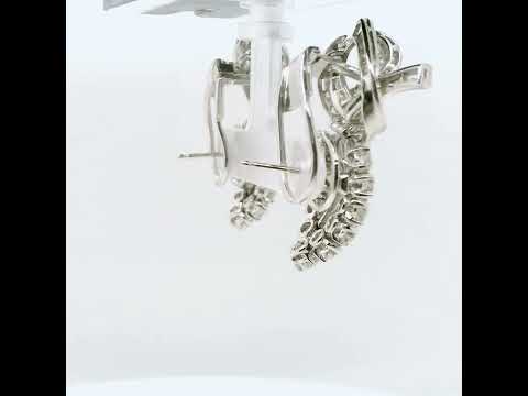 Vintage Art Deco Natural Diamond Cocktail Earrings in Platinum - Preowned