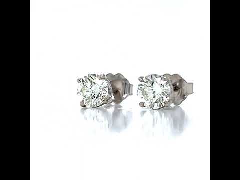 1.21 ct.tw. Natural Round Diamond Stud Earrings, in White Gold