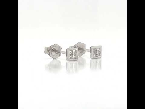 Natural Diamond Earring Studs, in White Gold