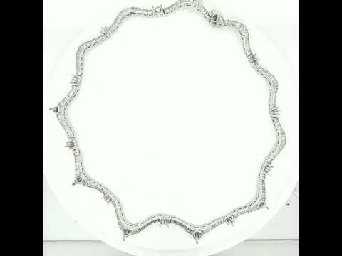 Semi-Mount Necklace with 15 ct. t.w. Natural Baguette, in Platinum - Pre-owned