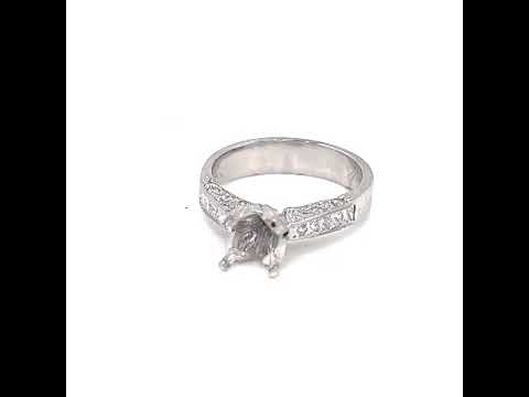 Semi-Mount Fits 7.5-7.8 mm with Natural Round and Marquise Ring, in Platinum