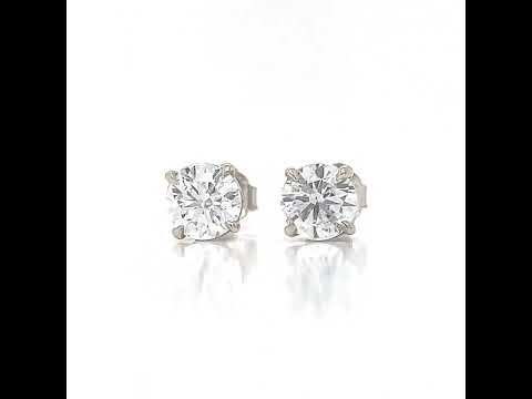 1.41 ct.tw. Natural Round Diamond Stud Earrings, in White Gold