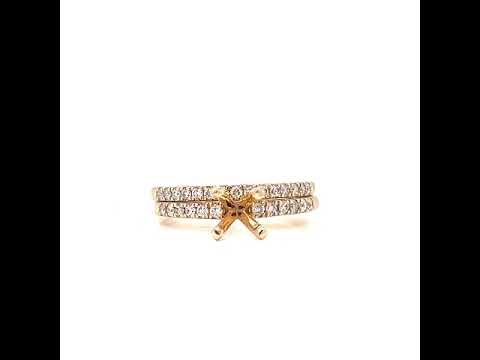 Semi-Mount Fits 5.5–7 mm with Natural Diamond Ring, in Yellow Gold