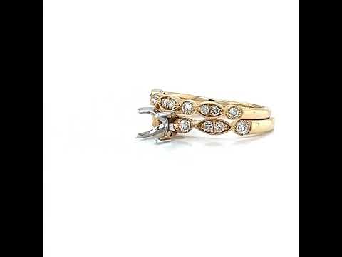 Semi-Mount Fits: 5.5–7 mm with Natural Round Diamond Ring, in Yellow Gold