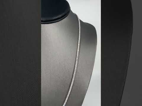 Natural Round Diamond Riviera Tennis Necklace, in White Gold