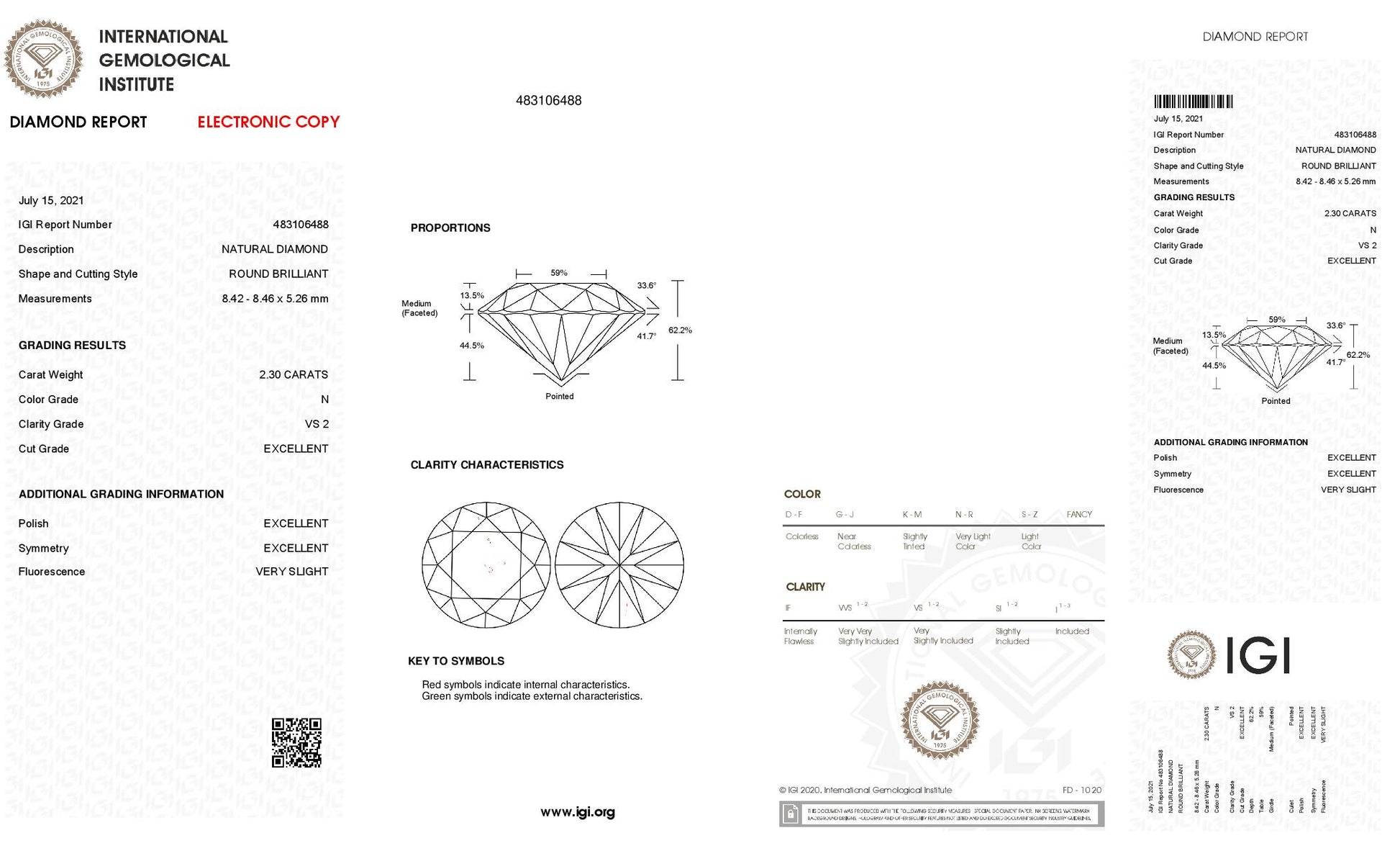 2.3 ct Diamond Round Cut P VS2 (GIA) 2213986974