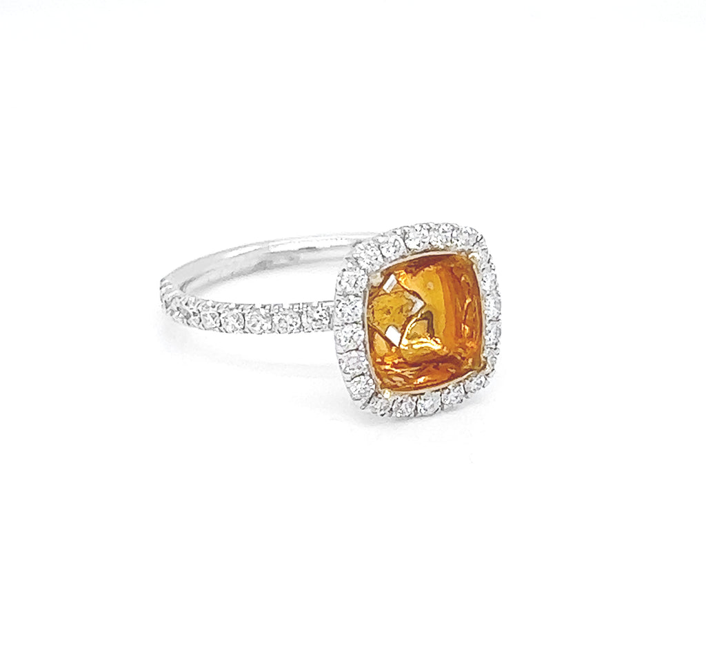 Natural Mined Round Diamond Halo Semi Mount White Gold Ring