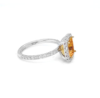 Natural Mined Round Diamond Halo Semi-Mount Fits 7.8 x 7.7 mm Ring Two Tone Gold