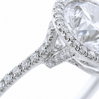 Natural Diamond Halo Ring 18KT White Gold