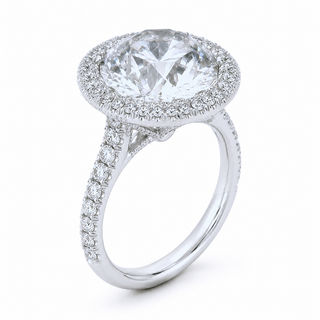 Natural Diamond Halo Ring 18KT White Gold