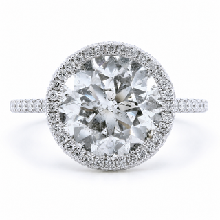 Natural Diamond Halo Ring 18KT White Gold