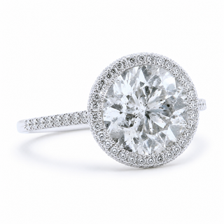 Natural Diamond Halo Ring 18KT White Gold