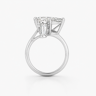 Natural Pear Cut Diamond 3 Stone Platinum Ring