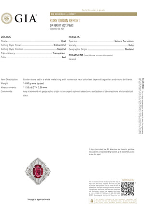 3.00 Carat Oval Cut Ruby GIA 5231378682