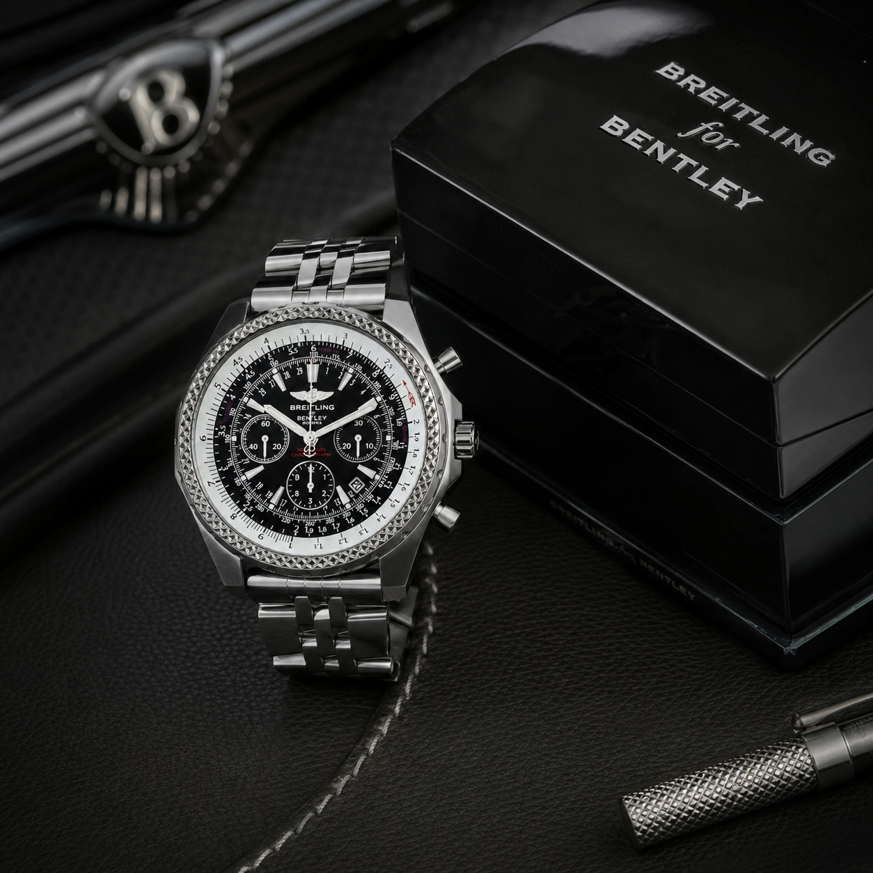 Breitling Bentley Black 48mm Stainless Steel Watch