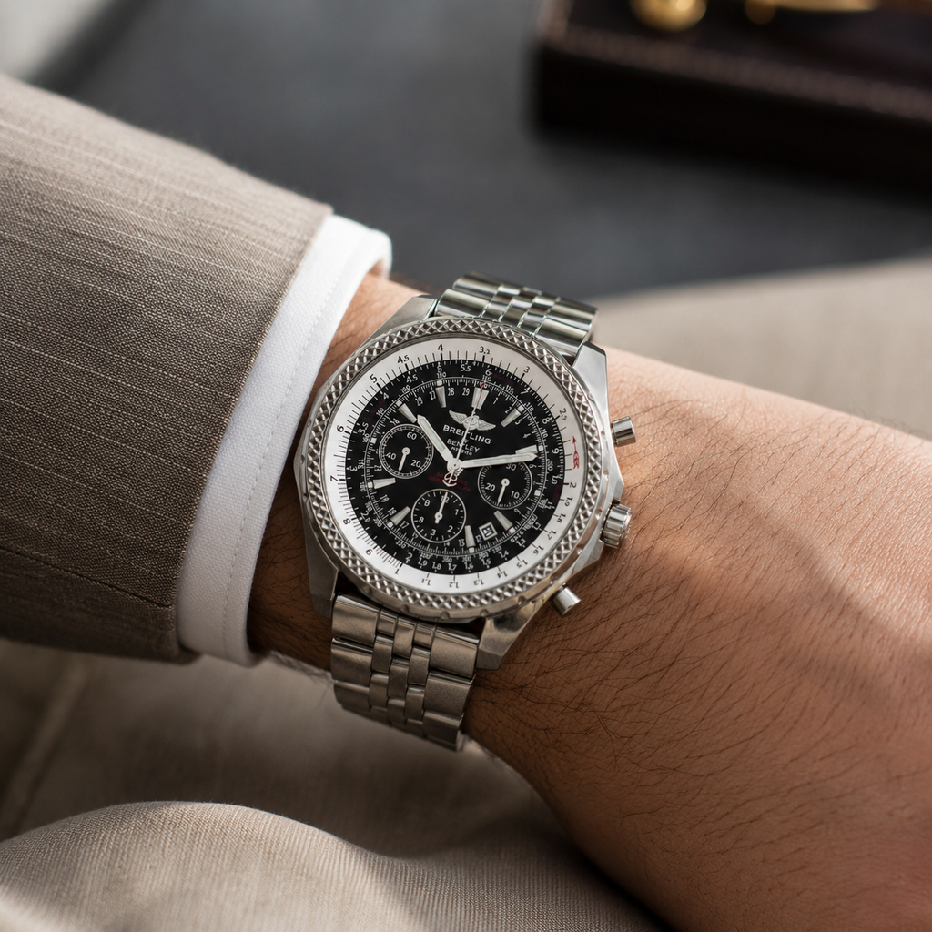 Breitling Bentley Black 48mm Stainless Steel Watch